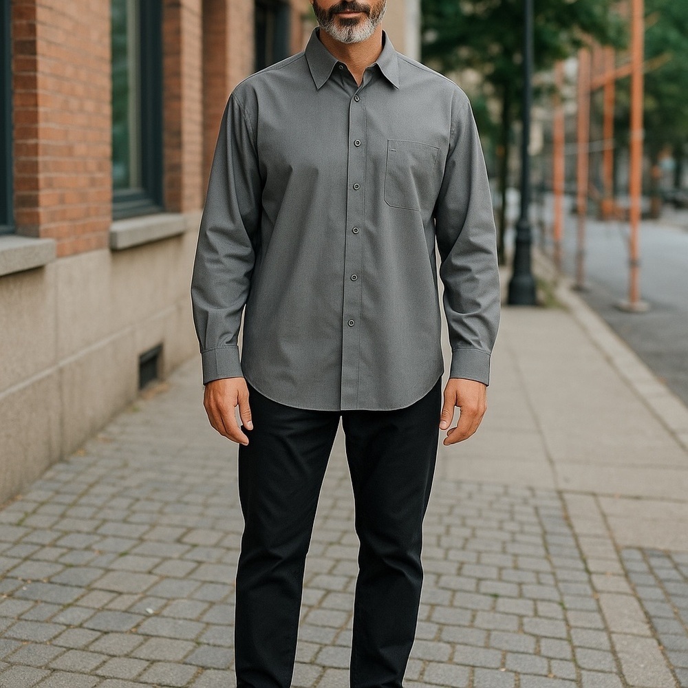 Croft & Barrow Gray Dress Shirt